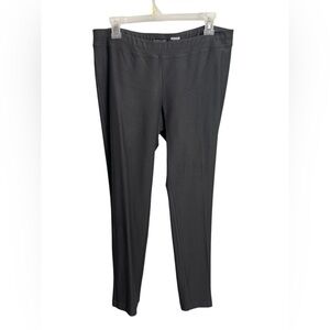 Eileen Fisher Washable Graphite Crepe Pull-On Stretch Pants Medium